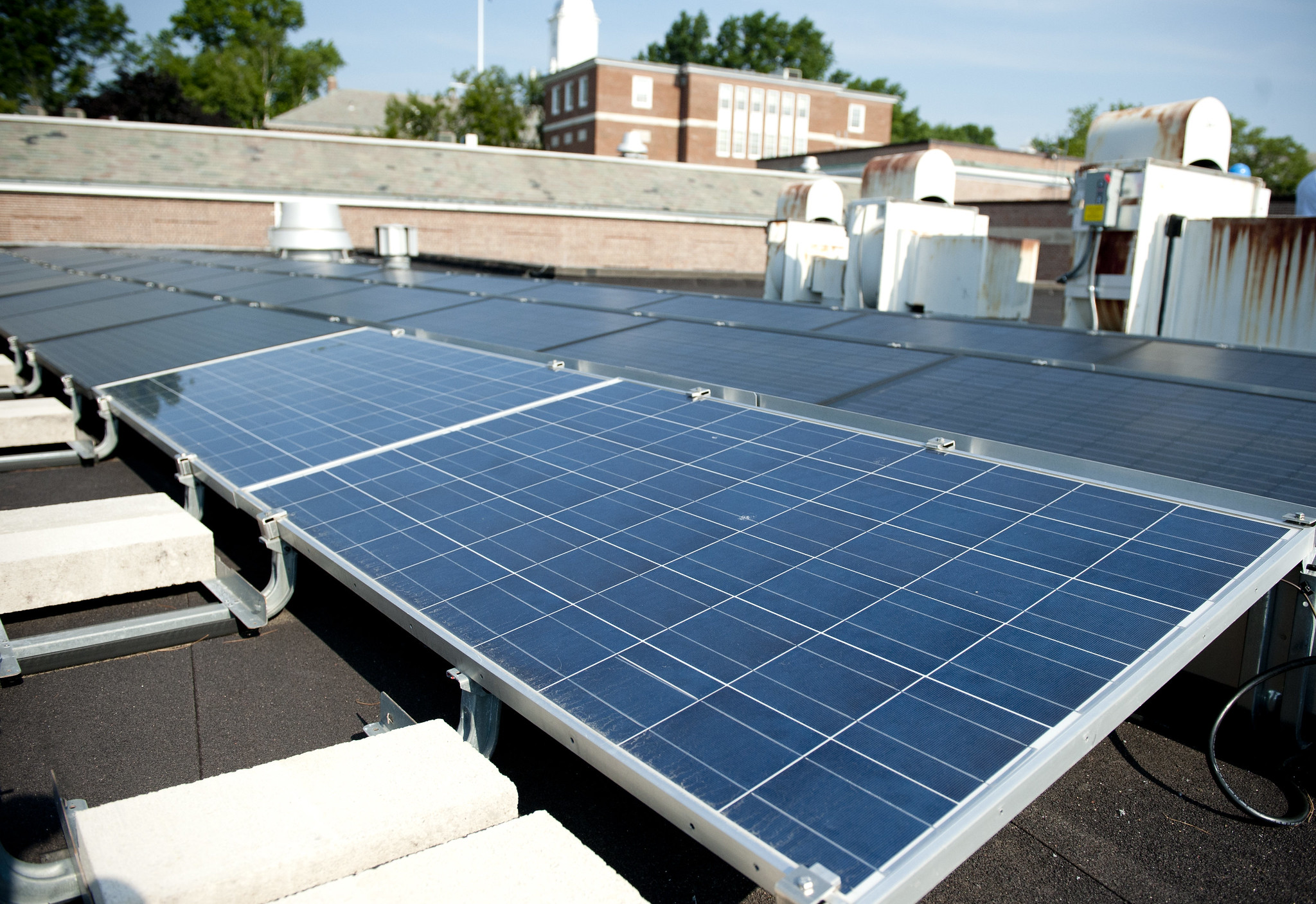 Solar Manufacturing Panels Installed on a Roof